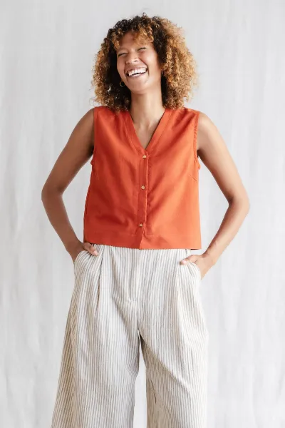Jyoti Fair Works Jyoti Fair Works Damen vegan Top Chatania Terrakotta