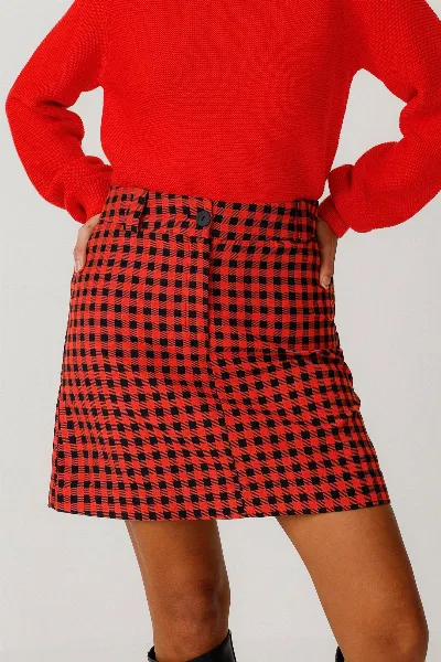 SKFK SKFK Damen vegan Rock Bake Rot/Schwarz