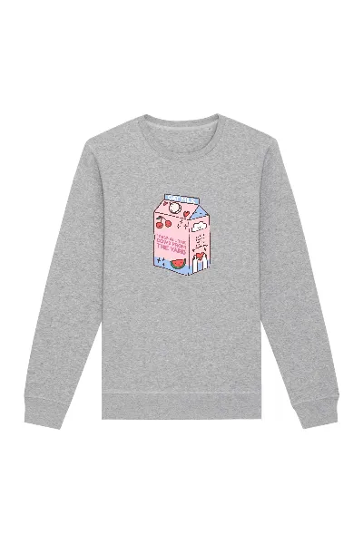 Oat Milk Club Oat Milk Club Damen vegan Sweatshirt My Oat Frees All The Cows Grau