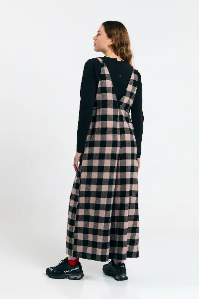 SUITE13LAB SUITE13LAB Damen vegan Jumpsuit Mira Check Schwarz Ecru