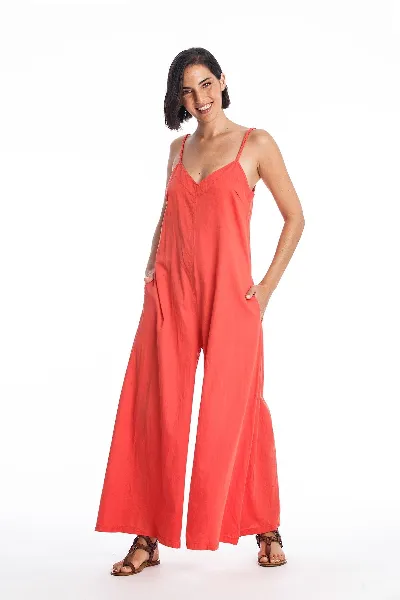 RAVENS VIEW IBIZA RAVENS VIEW IBIZA Damen vegan Jumpsuit Chiara Satin Radiant Red