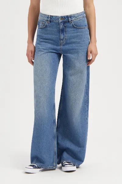 Kuyichi Kuyichi Damen vegan Jeans Francis Super Wide Rosebowl Blau