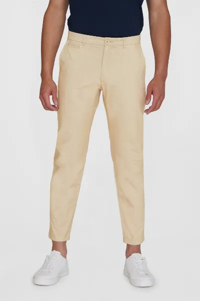 KnowledgeCotton Apparel KnowledgeCotton Apparel Herren vegan Chino-Hose Chuck Regular Twill Light Feather Gray