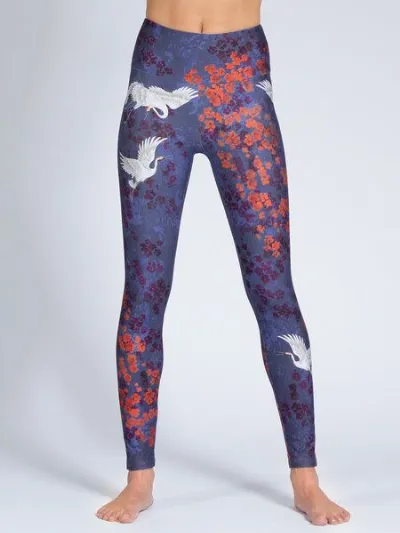 Magadi Magadi Yoga Leggings HAPPY BIRDS aus Komfort-Stretch mit Tasche