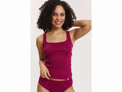 tranquillo tranquillo Bio-Damen-Tanktop 'Rosaa' mit Ajour-Spitze, raspberry,