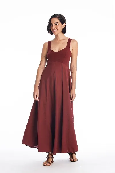 RAVENS VIEW IBIZA RAVENS VIEW IBIZA Damen vegan Kleid Madonna Dunkel Granat