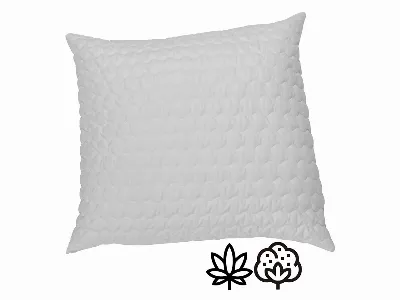  Kopfkissen mit Wellennaht 80 x 80 cm, mit Baumwoll-Hanffüllung 1200g