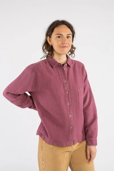 MATONA MATONA Damen vegan Hemdbluse Brombeere Lila