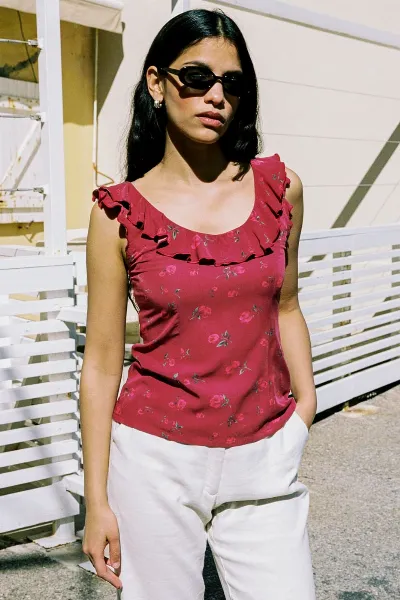 Avani Avani Damen vegan Top Capucine Himbeere Floral