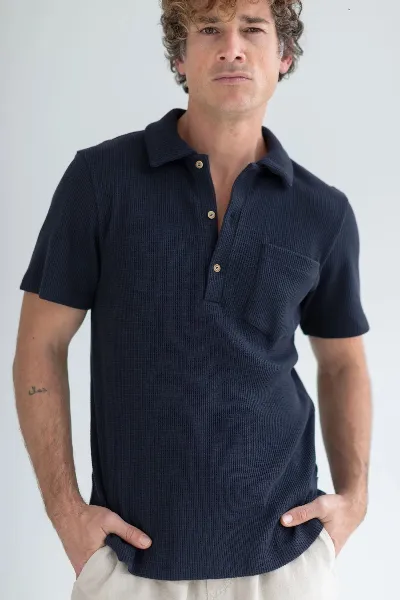 TWOTHIRDS TWOTHIRDS Herren vegan Poloshirt Canning Dark Navy