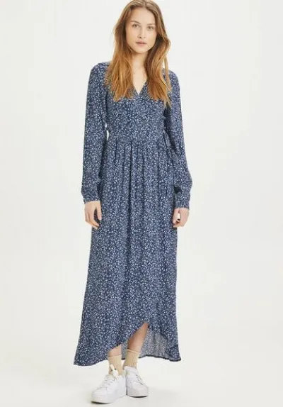 KnowledgeCotton Apparel KnowledgeCotton Apparel Maxi Kleid - ORCHID Flower Print Wrap Dress - aus EcoVero