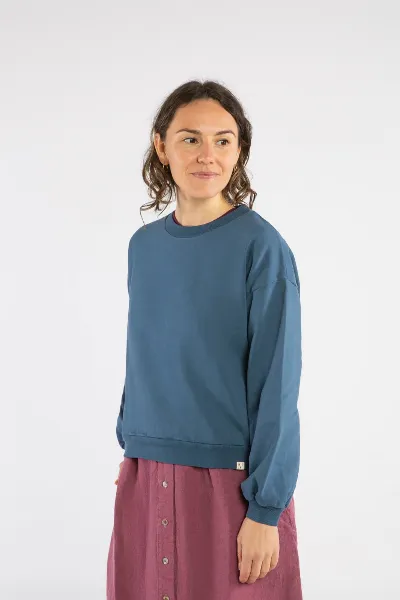 MATONA MATONA Damen vegan Sweatshirt Light Sail Blue Baumwolle