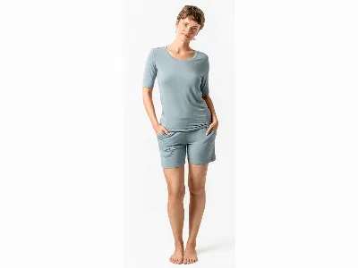 Living Crafts Living Crafts Bio-Damen-Pyjama ARIMA kurz, deep auqa,
