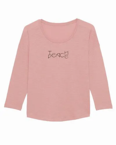 Human Family Human Family Damen Longsleeve aus Slub Garn - Wave - Teach Peace