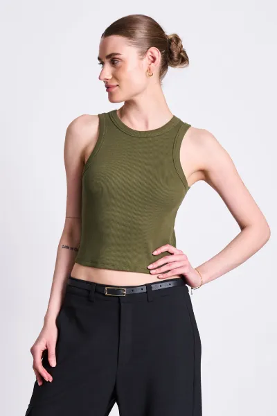 JAN N JUNE JAN 'N JUNE Damen vegan Tank Top Porto Dark Olive