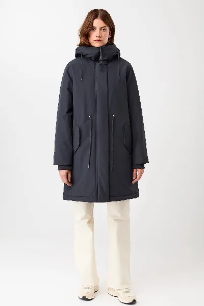 LangerChen LangerChen Damen vegan Parka Loose Fit Padded Navy
