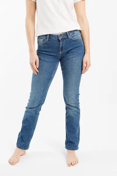 TORLAND TORLAND Damen vegan Gerade Jeans Joan Mid Indigo