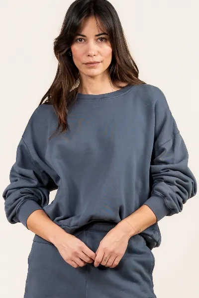 Kuyichi Kuyichi Damen vegan Sweatshirt Mohnblume Vintage Grau