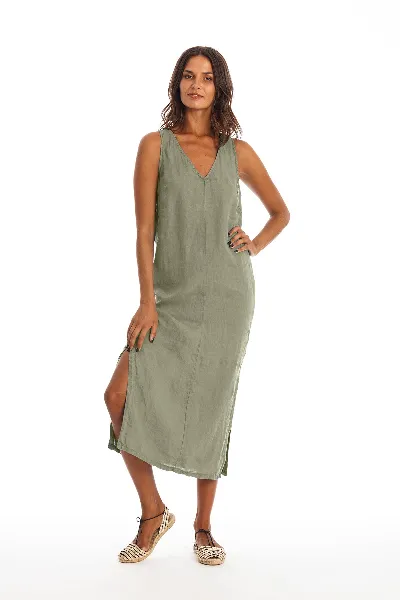 RAVENS VIEW IBIZA RAVENS VIEW IBIZA Damen vegan Kleid Winona Khaki