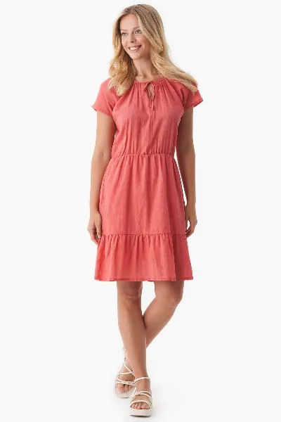 ORGANICATION ORGANICATION Damen vegan Voile Kleid Leuchtend Rot
