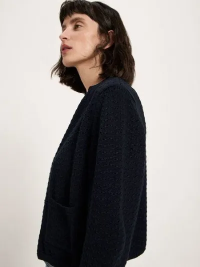 LANIUS LANIUS Strickjacke mit Struktur aus Bio-Baumwolle