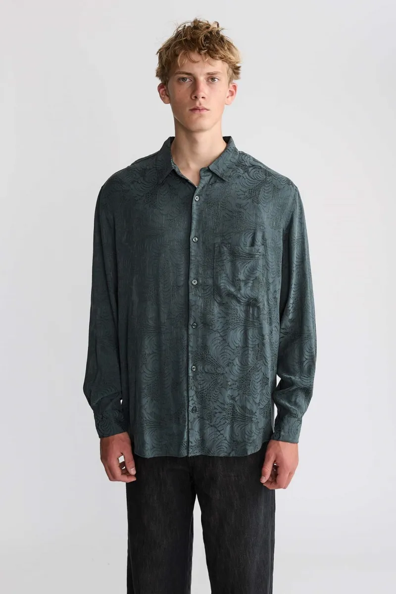 Yahmo Yahmo Herren vegan Hemd Hans Eclipse Blau