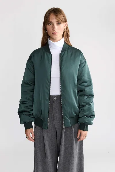 Yahmo Yahmo Damen vegan Jacke Bomber Reversible Grete Shadow/Petrol