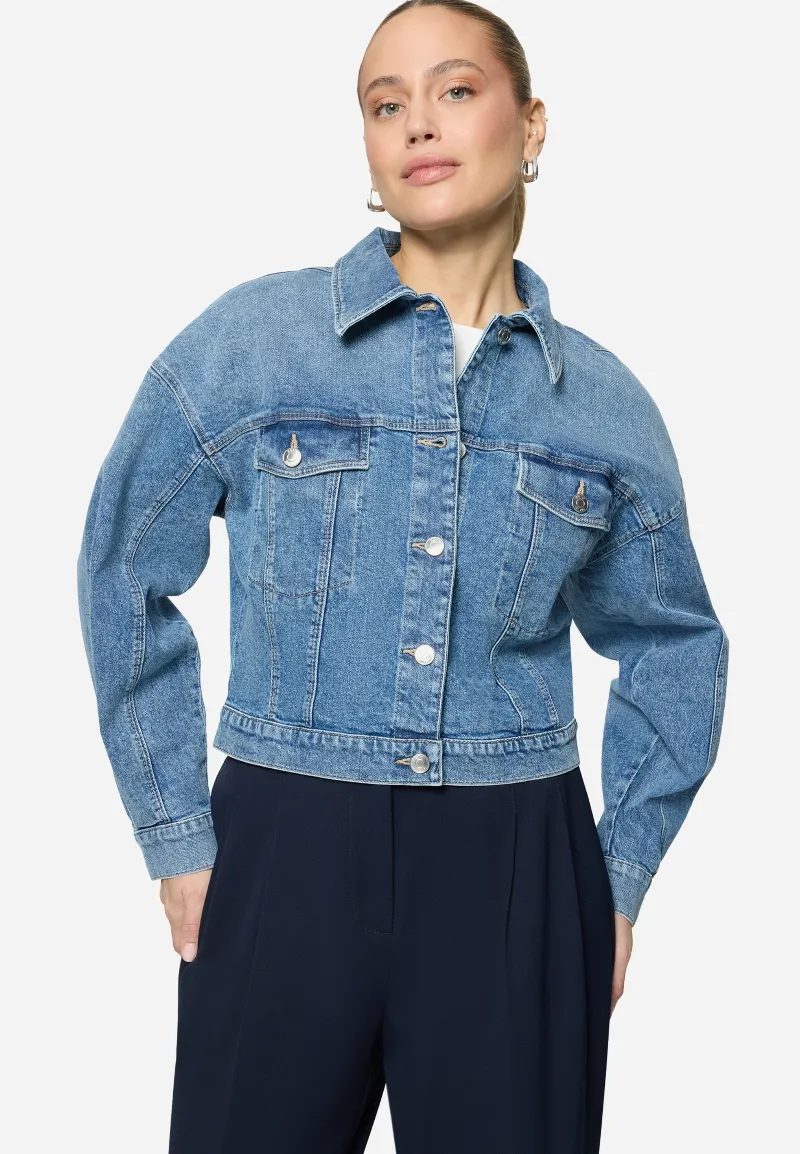 zero Jeansjacke kurz mit Knopfleiste