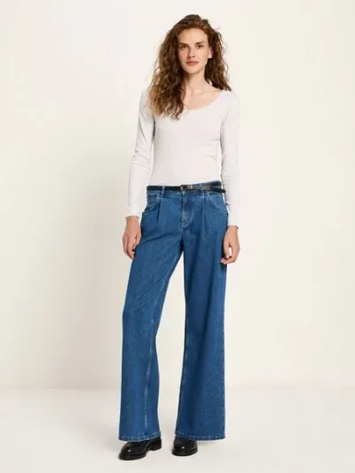 LANIUS LANIUS Marlenejeans mit Bundfalte aus Bio-Baumwolle