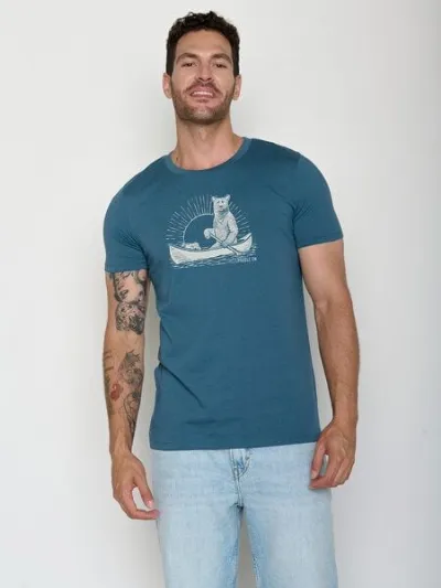 GreenBomb GREENBOMB Bear Canoe Guide - Sportliches T-Shirt aus Bio-Baumwolle / hochwertiger Print / GOTS / Fair & Vegan