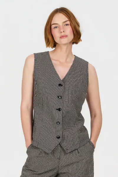 KOMODO KOMODO Damen vegan Weste Tessa Check