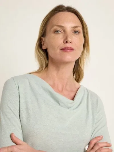 LANIUS LANIUS Wasserfallshirt (OCS) aus Hanf und Bio-Baumwolle