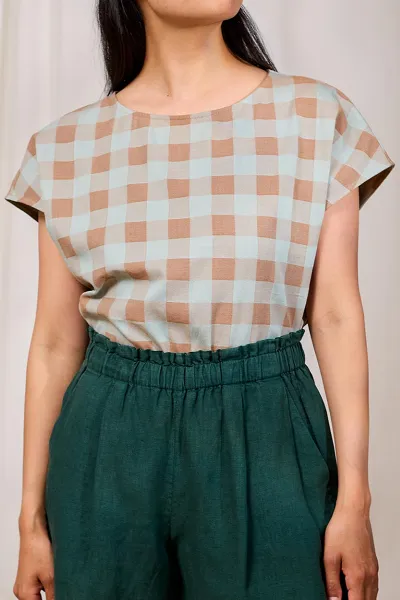 TWOTHIRDS TWOTHIRDS Damen vegan Top Castell Bicolour Checks Print