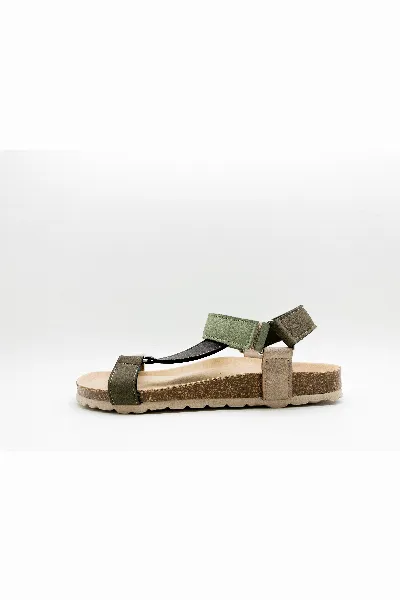 thies thies Damen vegan Sandalen Eco Bio Trek Multi Forrest Green