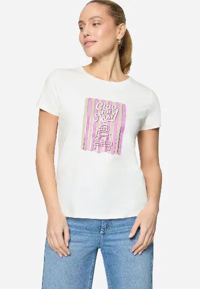 zero Print-T-Shirt mit Glitzerdetails
