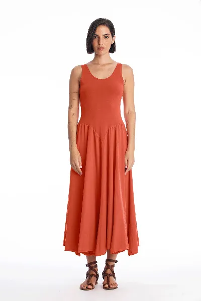 RAVENS VIEW IBIZA RAVENS VIEW IBIZA Damen vegan Kleid Look Erde Rot