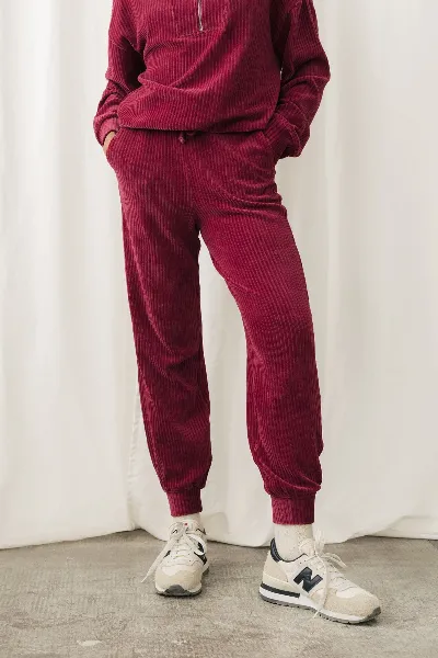 TWOTHIRDS TWOTHIRDS Damen vegan Hose Keel Dark Cranberry