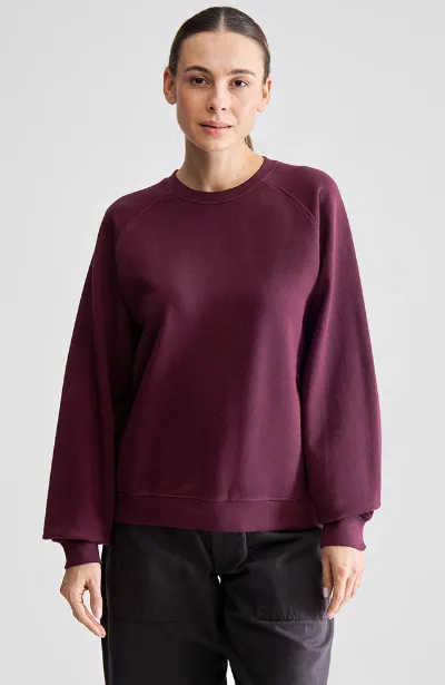 Dedicated DEDICATED Damen vegan Sweatshirt Ystad Base Fig Rot