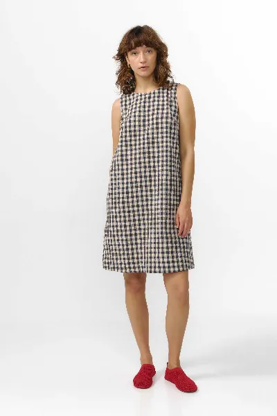 SUITE13LAB SUITE13LAB Damen vegan Kleid Lena Check Grau
