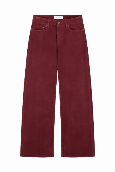 Kuyichi Kuyichi Damen vegan Hose Harper Loose Flare Corduroy Burgundy