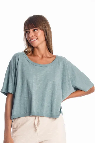 RAVENS VIEW IBIZA RAVENS VIEW IBIZA Damen vegan Top Square Chinois Grün