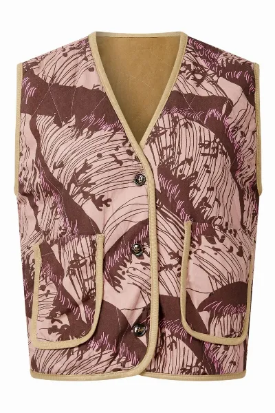 KOMODO KOMODO Damen vegan Gilet Reversible Wave Camel/Pink