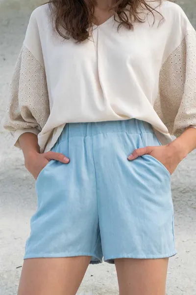 WiDDA WiDDA Damen vegan Shorts Shorti Jeans Light Blue