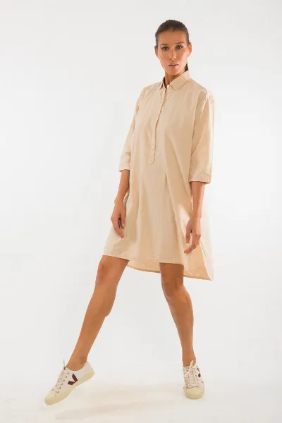 RAVENS VIEW IBIZA RAVENS VIEW IBIZA Damen vegan Shirtkleid Isla Sand