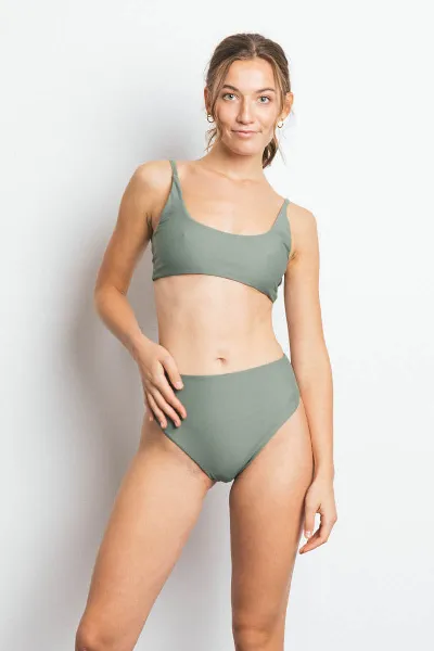 OCEANCHILD OCEANCHILD Damen vegan Bikiniunterteil Benice Hohe Taille Salbei
