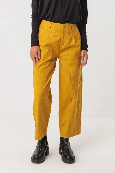 SKFK SKFK Damen vegan Hose Niobe Gelb
