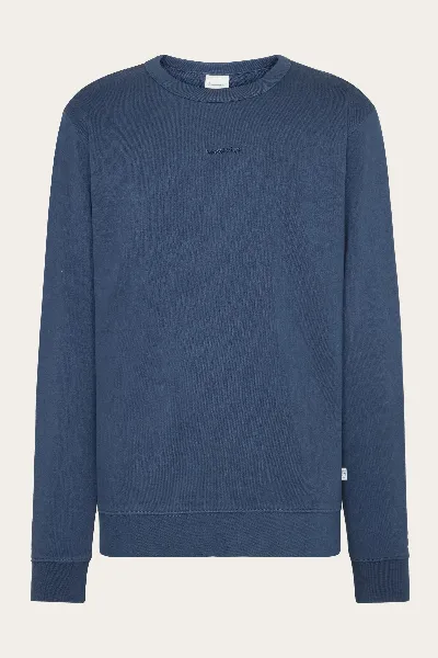 KnowledgeCotton Apparel KnowledgeCotton Apparel Herren vegan Sweatshirt Stickerei Rundhalsausschnitt Vintage Indigo