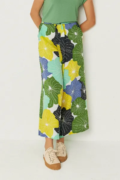 SKFK SKFK Damen vegan Hose Dona Mehrfarbig Grün/