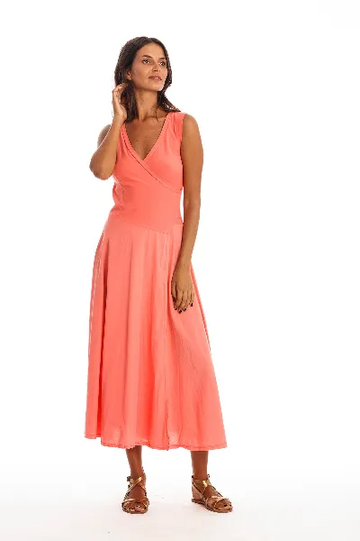 RAVENS VIEW IBIZA RAVENS VIEW IBIZA Damen vegan Ã„rmelloses Kleid Veronika Koralle Rosa