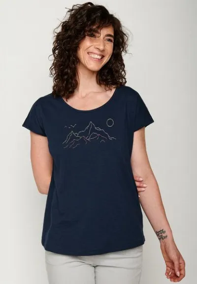 GreenBomb GREENBOMB Nature Contours Cool - Lässiges T-Shirt aus Bio-Baumwolle / hochwertiger Print / GOTS / Fair & Vegan